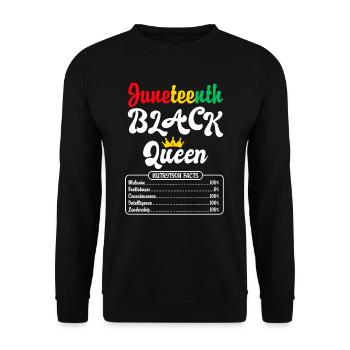 Juneteenth Black Queen African Woman - Unisex Sweatshirt - black - Front - Alina (178cm) & Michal (187cm)