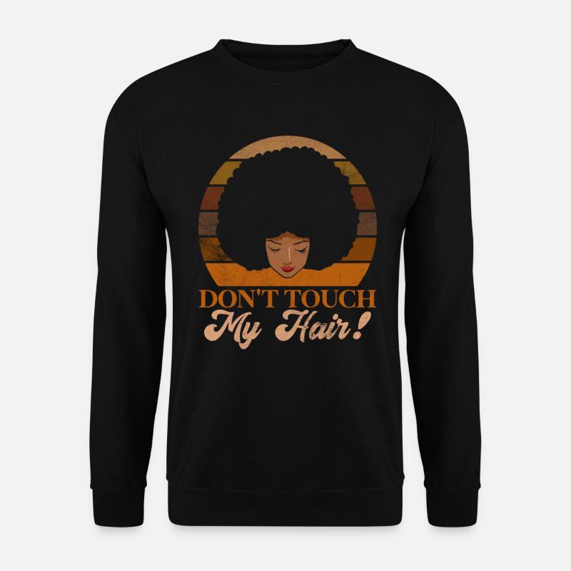 Afro Haare Afro Look Locken Afrikanische Frau - Unisex Pullover - Schwarz