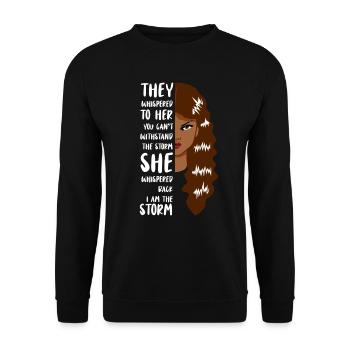 Femmes fortes Histoire des Noirs Femme africaine - Sweat-shirt Unisexe - noir - Devant - Alina (178cm) & Michal (187cm)