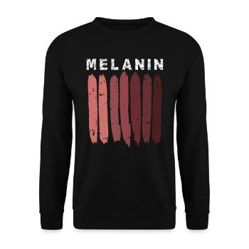Mélanine couleur peau foncée 100 % mélanine Afrique - Sweat-shirt Unisexe - noir - Devant - Alina (178cm) & Michal (187cm)