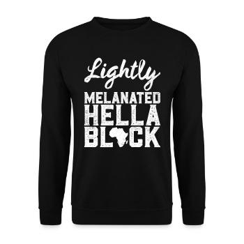 Noir Couleur de peau foncée 100% mélanine Afrique - Sweat-shirt Unisexe - noir - Devant - Alina (178cm) & Michal (187cm)