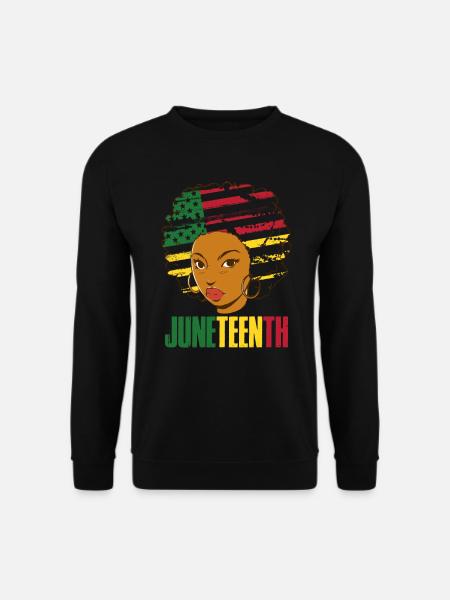 Celebrate Juneteenth USA America African Woman - Unisex Sweatshirt - black