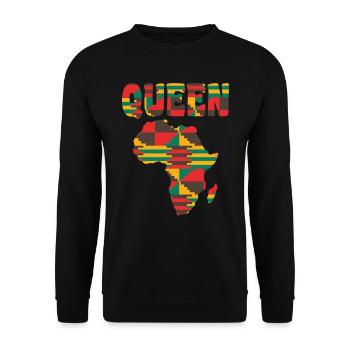 Afrika African Queen Black Pride Afrikanische Frau - Unisex Pullover - Schwarz - Vorne - Alina (178cm) & Michal (187cm)