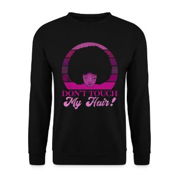 Afro Hair Afro Look Curls African Woman - Unisex Sweatshirt - black - Front - Alina (178cm) & Michal (187cm)
