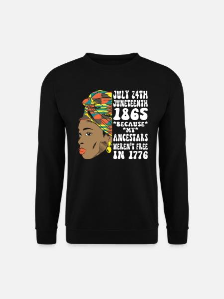 Juneteenth 1865 Schwarze Afrikanische Frau - Unisex Pullover - Schwarz