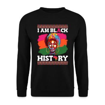 Je suis Noir Histoire Femme noire Femme africaine - Sweat-shirt Unisexe - noir - Devant - Alina (178cm) & Michal (187cm)