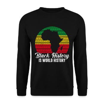 Black History is World History Geschichte Afrika - Unisex Pullover - Schwarz - Vorne - Alina (178cm) & Michal (187cm)
