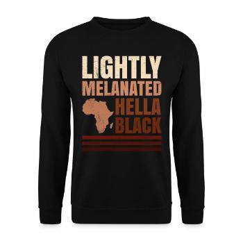 100% Mélanine noir foncé Couleur de peau Afrique - Sweat-shirt Unisexe - noir - Devant - Alina (178cm) & Michal (187cm)