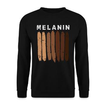 Mélanine couleur peau foncée 100 % mélanine Afrique - Sweat-shirt Unisexe - noir - Devant - Alina (178cm) & Michal (187cm)