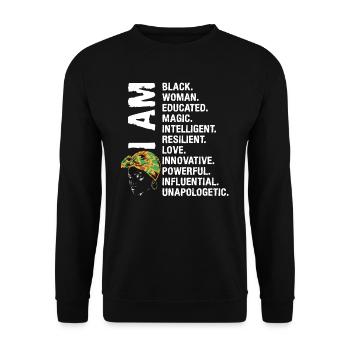 Je suis Noir Histoire Femme noire Femme africaine - Sweat-shirt Unisexe - noir - Devant - Alina (178cm) & Michal (187cm)