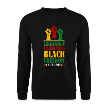 Juneteenth Freedom Black History America Africa - Sweat-shirt Unisexe - noir - Devant - Alina (178cm) & Michal (187cm)