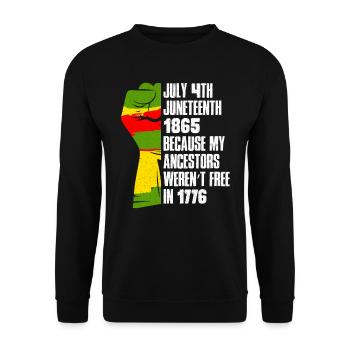 Juneteenth gratuit depuis 1865 Black History USA Afrique - Sweat-shirt Unisexe - noir - Devant - Alina (178cm) & Michal (187cm)