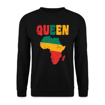 Afrika African Queen Black Pride Afrikanische Frau - Unisex Pullover - Schwarz - Vorne - Alina (178cm) & Michal (187cm)