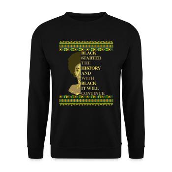Black History a strong African woman - Unisex Sweatshirt - black - Front - Alina (178cm) & Michal (187cm)