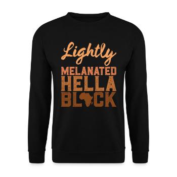 Noir Couleur de peau foncée 100% mélanine Afrique - Sweat-shirt Unisexe - noir - Devant - Alina (178cm) & Michal (187cm)