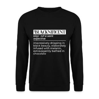 Blacknificient Afro fier couleur de peau foncée Afrique - Sweat-shirt Unisexe - noir - Devant - Alina (178cm) & Michal (187cm)