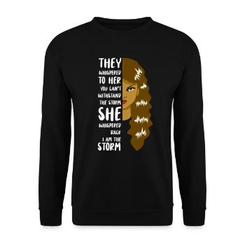 Femmes fortes Histoire des Noirs Femme africaine - Sweat-shirt Unisexe - noir - Devant - Alina (178cm) & Michal (187cm)