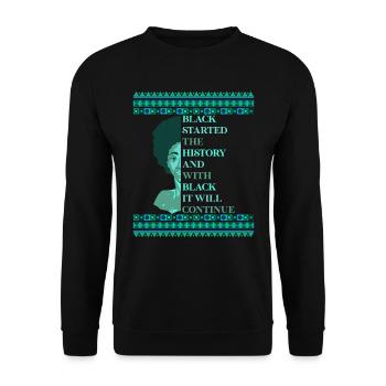 Black History a strong African woman - Unisex Sweatshirt - black - Front - Alina (178cm) & Michal (187cm)