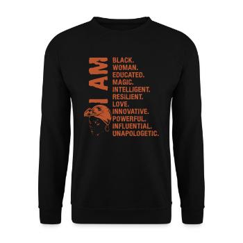 Je suis Noir Histoire Femme noire Femme africaine - Sweat-shirt Unisexe - noir - Devant - Alina (178cm) & Michal (187cm)