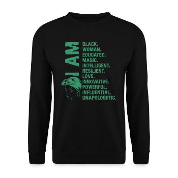 Je suis Noir Histoire Femme noire Femme africaine - Sweat-shirt Unisexe - noir - Devant - Alina (178cm) & Michal (187cm)