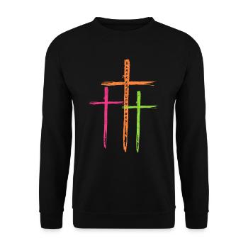 Black History 1865 Schwarze Freiheit Afrika - Unisex Pullover - Schwarz - Vorne - Alina (178cm) & Michal (187cm)