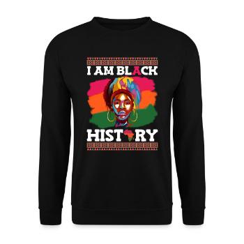 Je suis Noir Histoire Femme noire Femme africaine - Sweat-shirt Unisexe - noir - Devant - Alina (178cm) & Michal (187cm)