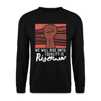 We will rise until equality is risen Afro Afrika - Unisex Sweatshirt - black - Front - Alina (178cm) & Michal (187cm)