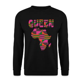 Afrika African Queen Black Pride Afrikanische Frau - Unisex Pullover - Schwarz - Vorne - Alina (178cm) & Michal (187cm)
