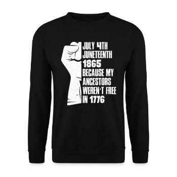 Juneteenth gratuit depuis 1865 Black History USA Afrique - Sweat-shirt Unisexe - noir - Devant - Alina (178cm) & Michal (187cm)