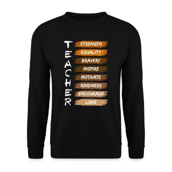 Teacher History Black History Africa - Unisex Sweatshirt - black - Front - Alina (178cm) & Michal (187cm)