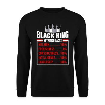 Black King 100% Mélanine couleur peau foncée Afrique - Sweat-shirt Unisexe - noir - Devant - Alina (178cm) & Michal (187cm)