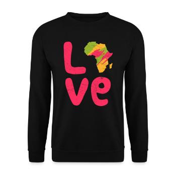 Afrique Amour Afrique Amour Afrique - Sweat-shirt Unisexe - noir - Devant - Alina (178cm) & Michal (187cm)