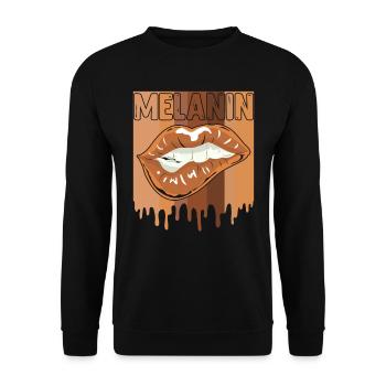 Melanin Schwarze Frauen Afrikanische Frau - Unisex Pullover - Schwarz - Vorne - Alina (178cm) & Michal (187cm)