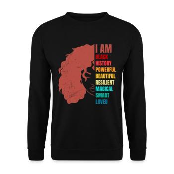Femme Pouvoir Femme Noire Femme Africaine - Sweat-shirt Unisexe - noir - Devant - Alina (178cm) & Michal (187cm)