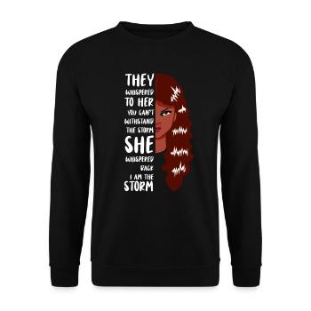 Femmes fortes Histoire des Noirs Femme africaine - Sweat-shirt Unisexe - noir - Devant - Alina (178cm) & Michal (187cm)