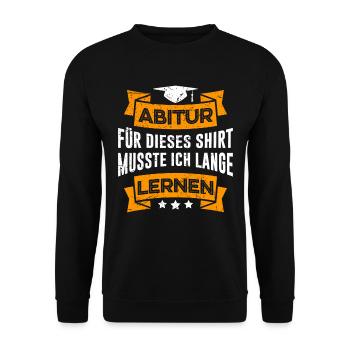 Abi 2023 musste lange lernen Abitur 2023 - Unisex Pullover - Schwarz - Vorne - Alina (178cm) & Michal (187cm)