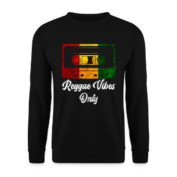 Reggae Vibes Only Reggae Afro - Unisex Pullover - Schwarz - Vorne - Alina (178cm) & Michal (187cm)