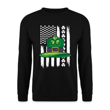 St. Patrick’s Day in USA Shenanigans - Unisex Pullover - Schwarz - Vorne - Alina (178cm) & Michal (187cm)