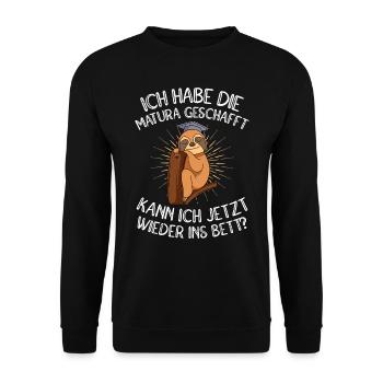 Maturant Matura geschafft kann ich jetzt ins Bett? - Unisex Pullover - Schwarz - Vorne - Alina (178cm) & Michal (187cm)