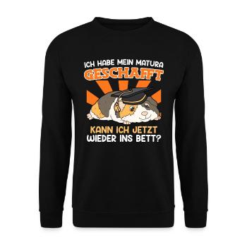 Maturant 2023 kann ich wieder ins Bett? - Unisex Pullover - Schwarz - Vorne - Alina (178cm) & Michal (187cm)