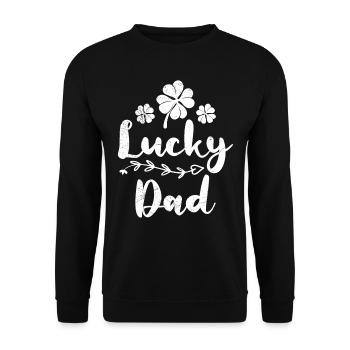 Lucky Dad Irish St Patrick’s Day Papa - Sweat-shirt Unisexe - noir - Devant - Alina (178cm) & Michal (187cm)