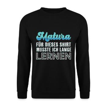 Matura 2023 musste lange lernen Maturanten 2023 - Unisex Pullover - Schwarz - Vorne - Alina (178cm) & Michal (187cm)