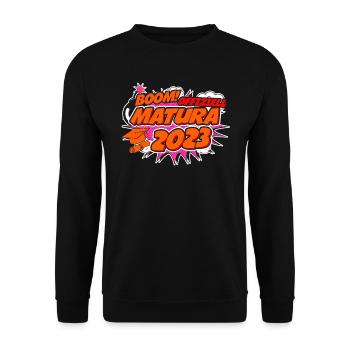 Offiziell Matura 2023 Maturanten - Unisex Pullover - Schwarz - Vorne - Alina (178cm) & Michal (187cm)