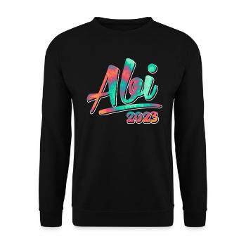 Abitur 2023 geschafft Abi Abiturient - Unisex Pullover - Schwarz - Vorne - Alina (178cm) & Michal (187cm)