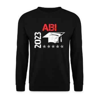 Abitur 2023 geschafft Abi Abiturient - Unisex Pullover - Schwarz - Vorne - Alina (178cm) & Michal (187cm)
