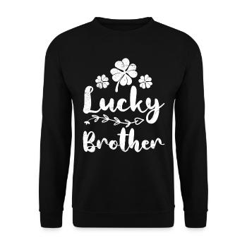 Lucky Brother Irish St Patrick's Day brother - Unisex Sweatshirt - black - Front - Alina (178cm) & Michal (187cm)