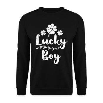 Lucky Boy Irlandais Saint-Patrick - Sweat-shirt Unisexe - noir - Devant - Alina (178cm) & Michal (187cm)