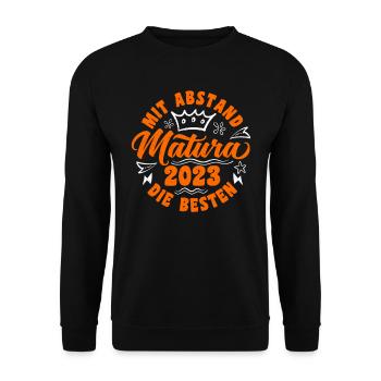 Mit Abstand die Besten Matura 2023 Maturant - Unisex Pullover - Schwarz - Vorne - Alina (178cm) & Michal (187cm)