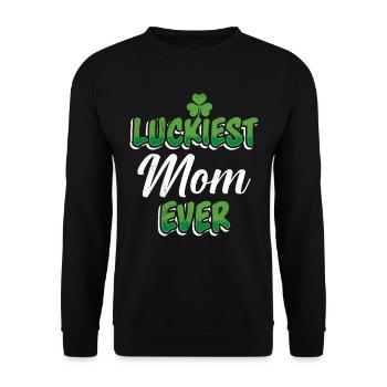 La Saint-Patrick dit maman la plus chanceuse de tous les temps - Sweat-shirt Unisexe - noir - Devant - Alina (178cm) & Michal (187cm)