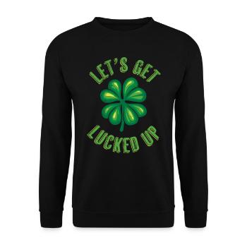 Let's get Lucked up Irland St Patrick's Day - Unisex Pullover - Schwarz - Vorne - Alina (178cm) & Michal (187cm)